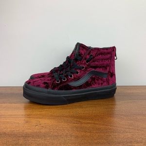 Stylish Kids Velvet High-Top Sneakers